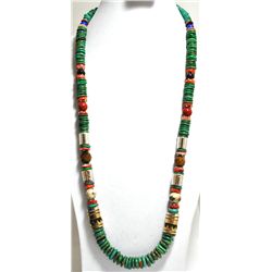 Navajo Multi-Stone Necklace with 12k Gold Fill & Sterling Silver - Tommy Singer