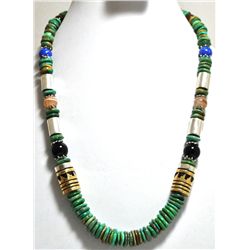 Navajo Multi-Stone Necklace with 12k Gold Fill & Sterling Silver - Tommy Singer