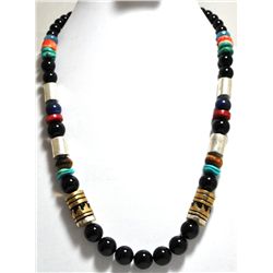 Navajo Multi-Stone Necklace with 12k Gold Fill & Sterling Silver - Tommy Singer