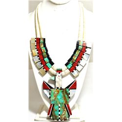 Santo Domingo Multi-Stone Bird Necklace - Delbert & Torevia Crespin