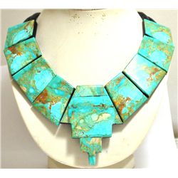 Santo Domingo Turquoise & Black Jet Necklace - Delbert & Torevia Crespin
