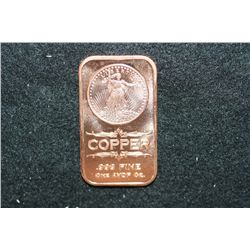 2012 Copper Ingot, .999 Fine 1 Oz.