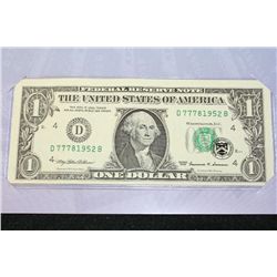 1999 US Federal Reserve Note $1, Cleveland OH Reserve, "Lucky 7 Note"