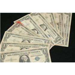 1957-A US Silver Certificate $1, Blue Seal, lot of 5 & 1957 US Silver Certificate $1, Blue Seal, lot