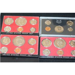 1976-S, 1974-3, 1973-S & 1972-S US Mint Proof Set, lot of 4
