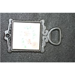 Painted Flower/Ceramic Bottle Opener/Trivet