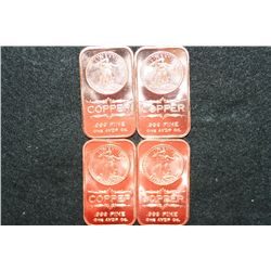 2012 Copper Ingot, .999 Fine 1 Oz., lot of 4