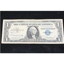 1957 US Silver Certificate $1, Blue Seal, Star Note