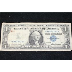 1957 US Silver Certificate $1, Blue Seal, Star Note