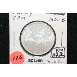 1970G German 5 Deutsche Mark, Silver