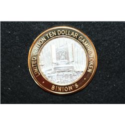 Binion's Gambling Hall & Casino Limited Edition Two-Tone $10 Gaming Token, .999 Fine