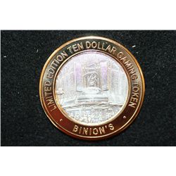 Binion's Gambling Hall & Casino Limited Edition Two-Tone $10 Gaming Token, .999 Fine