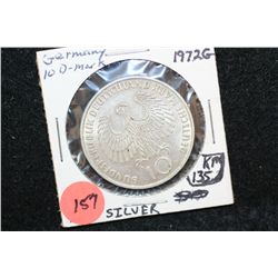 1972G German 10 Deutsche Mark Olympic Foreign Coin, Silver