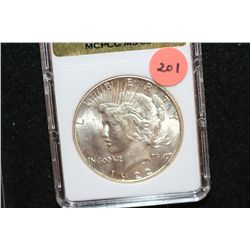 1922-S Peace $1, MCPCG Graded MS63