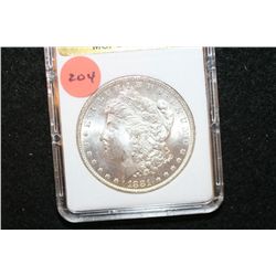 1881-O Silver Morgan $1, MCPCG Graded MS65