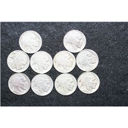 Buffalo Nickel, various dates & conditions, lot of 10