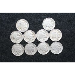 Buffalo Nickel, various dates & conditions, lot of 10