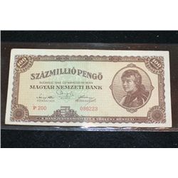 1946 Budapest 1000 Millio; Szazmillio Pengo Foreign Bank Note