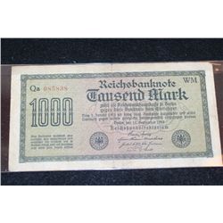 1922 German 1000 Fausend Mark Foreign Bank Note