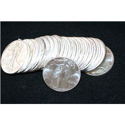 1987 Silver Eagle $1, Roll, lot of 20