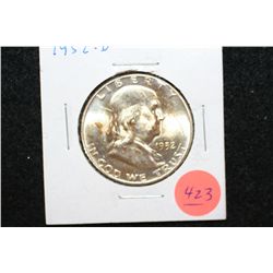 1952-D Ben Franklin Half Dollar