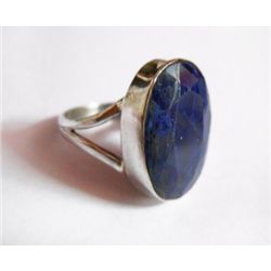 Natural 26.25 ctw Sapphire Oval Ring .925 Sterling