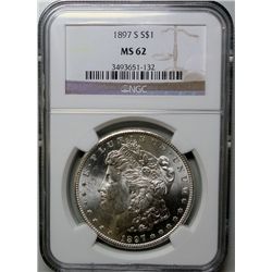1897-S MORGAN DOLLAR NGC MS-62