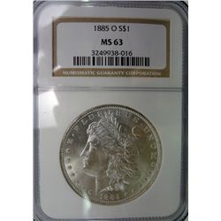 1885-O MORGAN DOLLAR NGC MS63