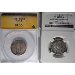 1916D  Barber quarter  NGC VF cleaned