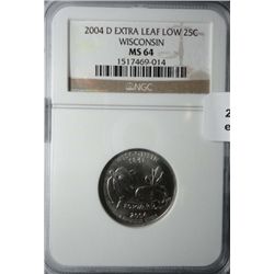 2004D Wisconsin quarter  extra leaf low