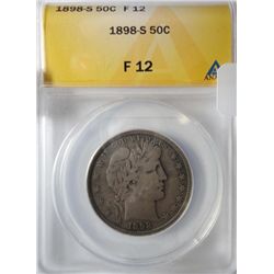 1898S Barber half $  ANACS12