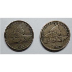 1857 VG-1858 Fine  SL Flying Eagle pennys