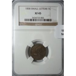 1858 SL Flying Eagle penny NGC45