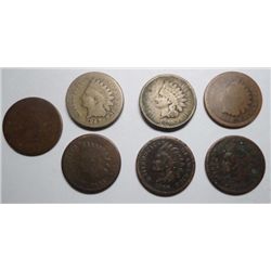 1859-63-65-66-67-68-70 Indian pennys