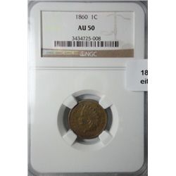 1860 Indian penny NGC50