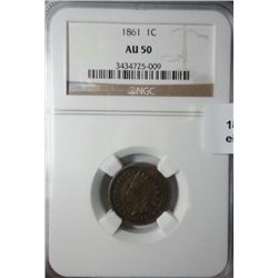 1861 Indian penny NGC50