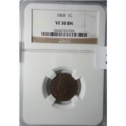 1868  NGC  30 Indian penny.