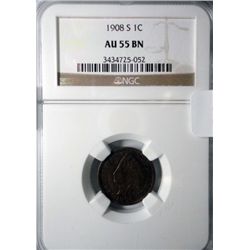 1908S NGC55 Indian penny.   KEY DATE