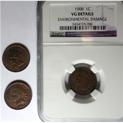 1901 and 1907 Indian pennys  Nice BU