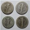 Image 2 : 4 1921 Mercury dimes AG