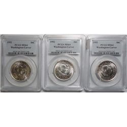 3-1952 WASHINGTON-CARVER ALL PCGS MS-64