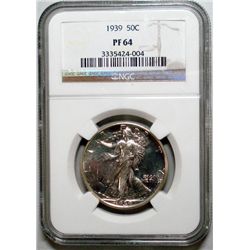 1939 PROOF WALKING LIBERTY HALF DOLLAR NGC PF-64