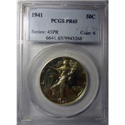 1941 WALKING LIBERTY HALF DOLLAR PCGS PROOF 65 GEM