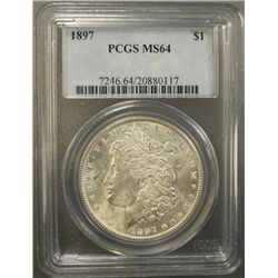 1897 MORGAN SILVER DOLLAR, PCGS MS64 SUPER