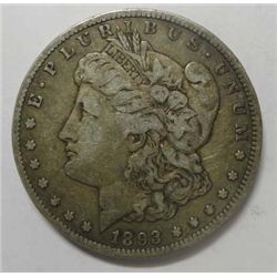 1893-CC MORGAN DOLLAR BEAUTIFUL ORIGINAL VF+