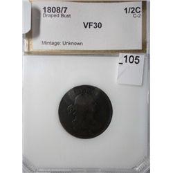 1808/7 1/2 CENT COHEN-2 PCI VF-30