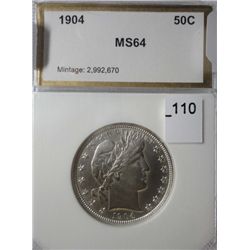 1904 BARBER HALF DOLLAR PCI MS-64