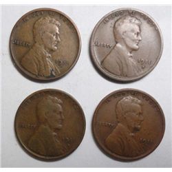 4   1911S Lincoln pennys VG/F