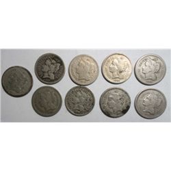 9   nickel 3 centers good or better most are better