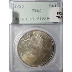 1923 Peace $ PCGS63
